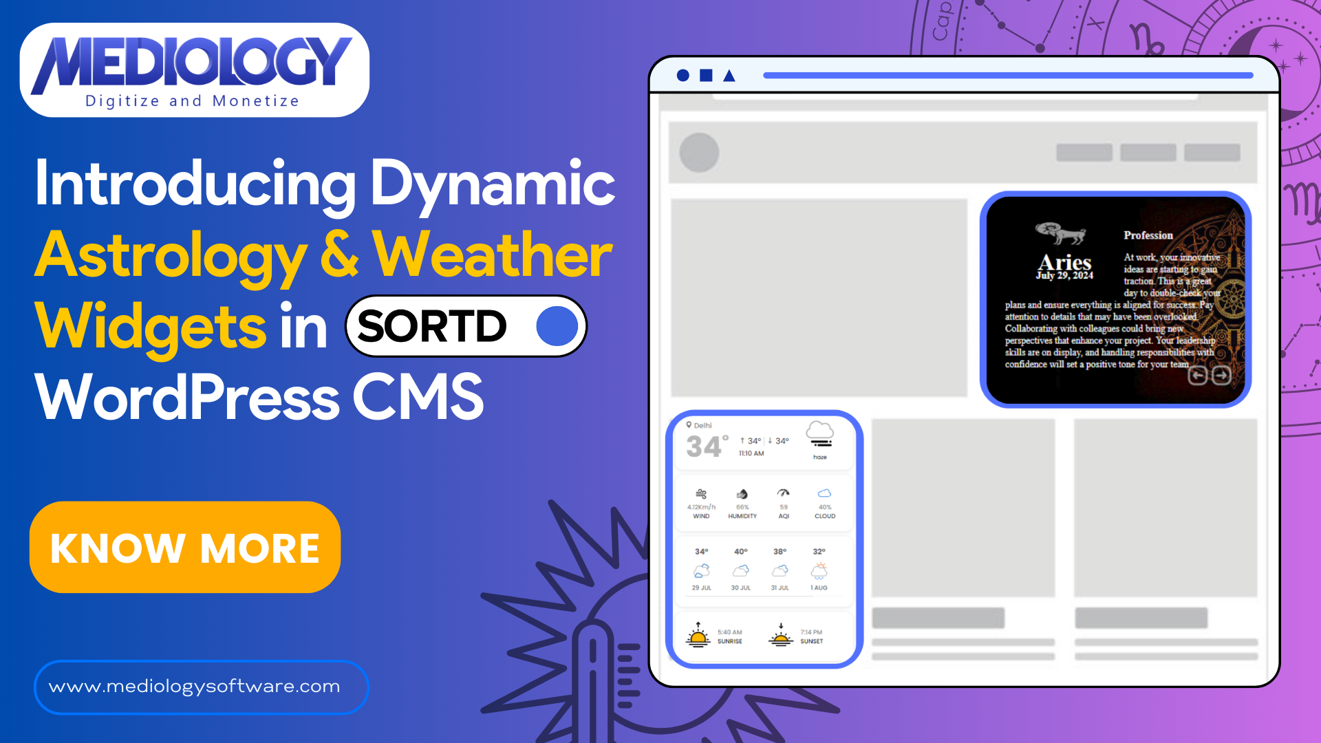 New Feature Alert: Introducing Dynamic Astrology and Weather Widgets in SORTD WordPress CMS